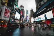 YTD High , market plunge, people at times square new york